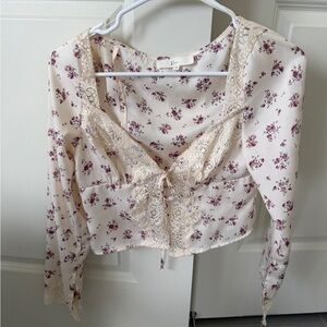 Boutique Floral Lace Blouse- Small